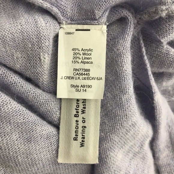 J. Crew Blue Wool Linen Blend Crew Neck Sweater, Small - Picture 6 of 7